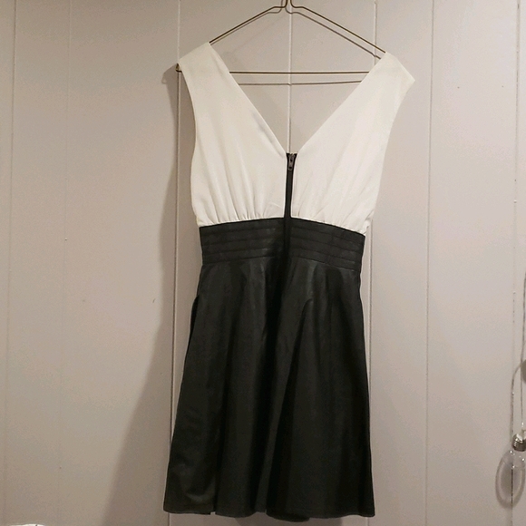 Black & White Faux-Leather Minidress - Picture 2 of 2